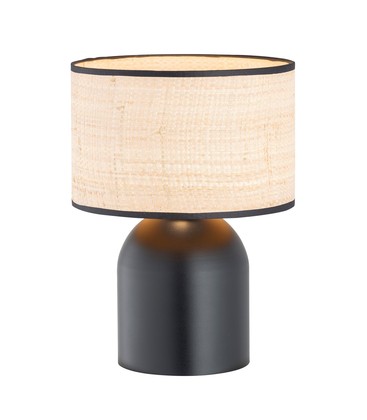 Aspen LN1 Svart/Rattan bordlampe - Ø25 cm, E27, 230V, uten lyskilde Aspen LN1 Svart/Rattan bordlampe - Ø25 cm, E27, 230V, uten lyskilde