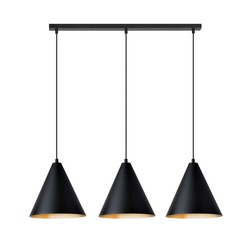LED pendel Rebel 3 Sort/Gull pendellampe - Ø23,5 cm, E27, 230V, uten lyskilde