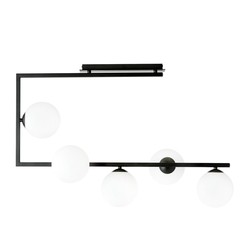 Taklamper Soma 5 Sort/Opal taklampe - Ø14 cm, E14, 230V, uten lyskilde