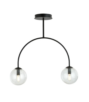 Archi 2 Sort/Transparent lysekrone - Ø14 cm, E14, 230V, uten lyskilde