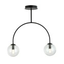 Archi 2 Sort/Transparent lysekrone - Ø14 cm, E14, 230V, uten lyskilde
