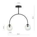 Archi 2 Sort/Transparent lysekrone - Ø14 cm, E14, 230V, uten lyskilde
