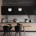 Archi 2 Sort/Transparent lysekrone - Ø14 cm, E14, 230V, uten lyskilde