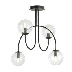 Lysekroner Archi 4A Sort/Transparent lysekrone - Ø14 cm, E14, 230V, uten lyskilde