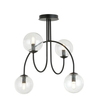 Archi 4A Sort/Transparent lysekrone - Ø14 cm, E14, 230V, uten lyskilde Archi 4A Sort/Transparent lysekrone - Ø14 cm, E14, 230V, uten lyskilde