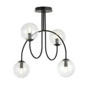 Archi 4A Sort/Transparent lysekrone - Ø14 cm, E14, 230V, uten lyskilde