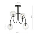 Archi 4A Sort/Transparent lysekrone - Ø14 cm, E14, 230V, uten lyskilde