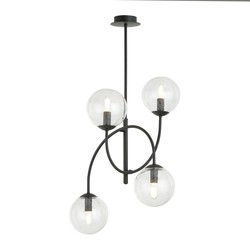 Lysekroner Archi 4B Sort/Transparent lysekrone - Ø14 cm, E14, 230V, uten lyskilde