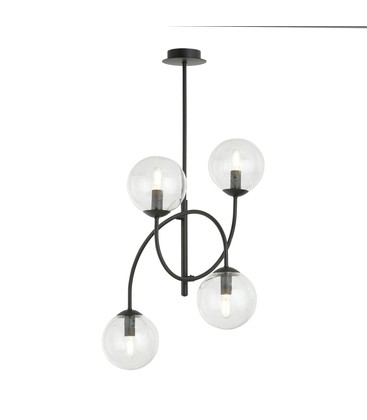 Archi 4B Sort/Transparent lysekrone - Ø14 cm, E14, 230V, uten lyskilde Archi 4B Sort/Transparent lysekrone - Ø14 cm, E14, 230V, uten lyskilde