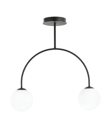 Archi 2 Sort/Opal lysekrone - Ø14 cm, E14, 230V, uten lyskilde