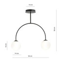 Archi 2 Sort/Opal lysekrone - Ø14 cm, E14, 230V, uten lyskilde