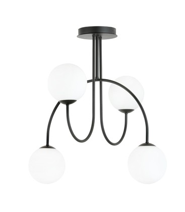 Archi 4A Sort/Opal lysekrone - Ø14 cm, E14, 230V, uten lyskilde