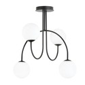 Archi 4A Sort/Opal lysekrone - Ø14 cm, E14, 230V, uten lyskilde