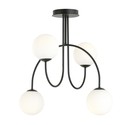 Archi 4A Sort/Opal lysekrone - Ø14 cm, E14, 230V, uten lyskilde