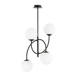 Lysekroner Archi 4B Sort/Opal lysekrone - Ø14 cm, E14, 230V, uten lyskilde