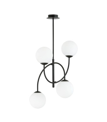 Archi 4B Sort/Opal lysekrone - Ø14 cm, E14, 230V, uten lyskilde Archi 4B Sort/Opal lysekrone - Ø14 cm, E14, 230V, uten lyskilde