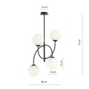 Archi 4B Sort/Opal lysekrone - Ø14 cm, E14, 230V, uten lyskilde