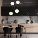 Archi 4B Sort/Opal lysekrone - Ø14 cm, E14, 230V, uten lyskilde
