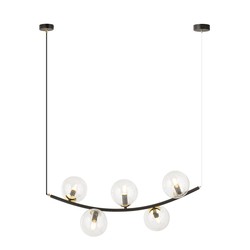 LED pendel Ritz 5 Sort/Transparent pendellampe - Ø14 cm, E14, 230V, uten lyskilde