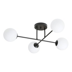 Taklamper Roma 4 Sort/Opal taklampe - Ø14 cm, E14, 230V, uten lyskilde
