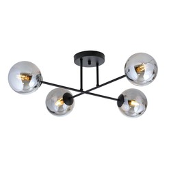 Taklamper Roma 4 Sort/Grafit taklampe - Ø14 cm, E14, 230V, uten lyskilde