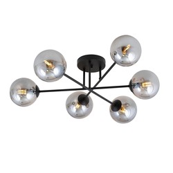 Taklamper Roma 6 Sort/Grafitt taklampe - Ø14 cm, E14, 230V, uten lyskilde