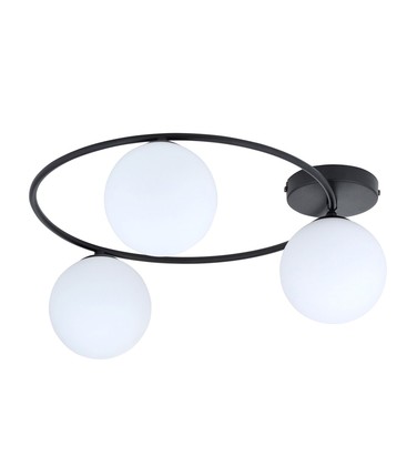 Sopra 3 Sort/Opal taklampe - Ø14 cm, E14, 230V, uten lyskilde Sopra 3 Sort/Opal taklampe - Ø14 cm, E14, 230V, uten lyskilde