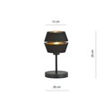 Piano LN Sort/Gull bordlampe - Ø20 cm, E27, 230V, uten lyskilde