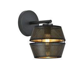Innendørs vegglampe Malia K1 Sort/Gull vegglampe - Ø20 cm, E27, 230V, uten lyskilde