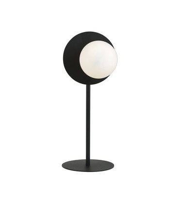 Oslo Ln Sort/Opal bordlampe - Ø15 cm, E14, 230V, uten lyskilde