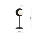 Oslo Ln Sort/Opal bordlampe - Ø15 cm, E14, 230V, uten lyskilde