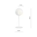Oslo Ln Hvit/Opal bordlampe - Ø15 cm, E14, 230V, uten lyskilde