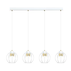 LED pendel Ajax 4 Hvit/Gull pendellampe - Ø18 cm, GU10, 230V, uten lyskilde