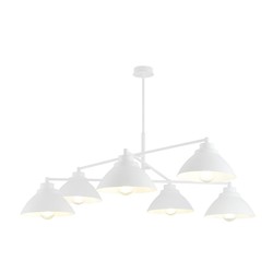 Lysekroner Maverick 6 Hvit lysekrone - Ø22 cm, E27, 230V, uten lyskilde