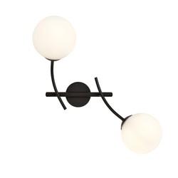 Vegglamper Hunter K2 Sort/Opal vegglampe - Ø15 cm, E14, 230V, uten lyskilde