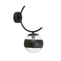 Vegglamper Boston K1 Sort/Stripe vegglampe - Ø14 cm, E14, 230V, uten lyskilde