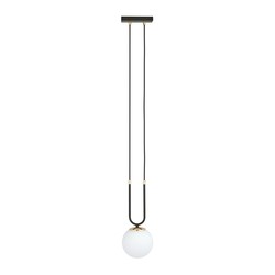 LED pendel Glam 1 Svart/Opal pendellampe - Ø15 cm, E14, 230V, uten lyskilde