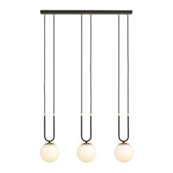 LED pendel Glam 3 Sort/Opal pendellampe - Ø15 cm, E14, 230V, uten lyskilde