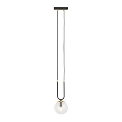 LED pendel Glam 1 Sort/Transparent pendellampe - Ø14 cm, E14, 230V, uten lyspære