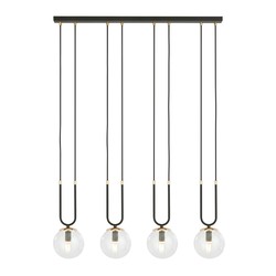 LED pendel Glam 4 Sort/Transparent pendellampe - Ø14 cm, E14, 230V, uten lyskilde