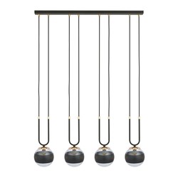 LED pendel Glam 4 Sort/Stripe pendellampe - Ø14 cm, E14, 230V, uten lyskilde