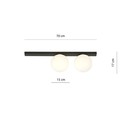 Fit 2 Sort/Opal taklampe - Ø15 cm, E14, 230V, uten lyskilde