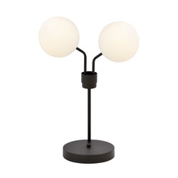 Bordlampe Nova LN2 Svart/Opal bordlampe - Ø15 cm, E14, 230V, uten lyskilde