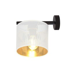 Innendørs vegglampe Jordan K1 Hvit/Gull vegglampe - Ø15 cm, E27, 230V, uten lyskilde