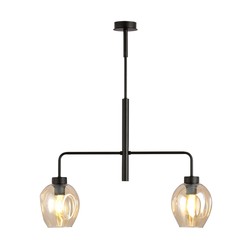 LED pendel Lukka 2 Sort/Amber pendellampe - Ø14 cm, E27, 230V, uten lyskilde