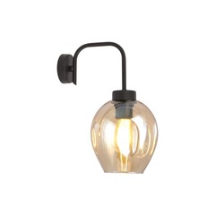 Innendørs vegglampe Lukka K1 Sort/Rav vegglampe - Ø14 cm, E27, 230V, uten lyskilde