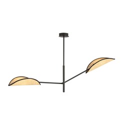 Taklamper Vene 2 Sort/Rattan taklampe - Ø12 cm, E14, 230V, uten lyskilde