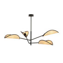 Taklamper Vene 4 Sort/Rattan taklampe - Ø12 cm, E14, 230V, uten lyskilde.