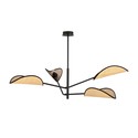 Vene 4 Sort/Rattan taklampe - Ø12 cm, E14, 230V, uten lyskilde.