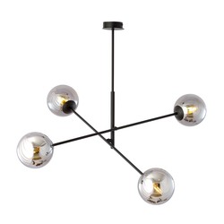 LED pendel Linear 4 Sort/Grafit pendellampe - Ø14 cm, E14, 230V, uten lyskilde